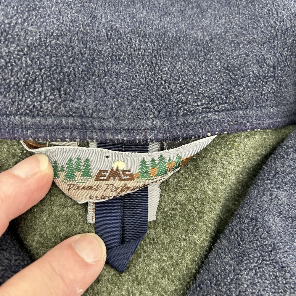 EMS Peak Performance Fleece Pullover Mens 2XL Olive 1/4 Snap Shacket Rugged VTG - Picture 7 of 11